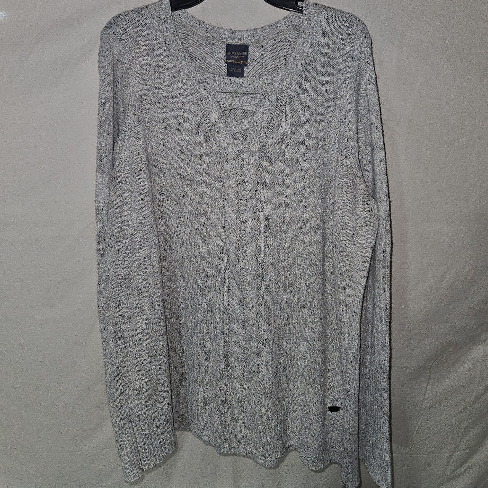 Torrid Knit Sweater with Lace-Up Detail